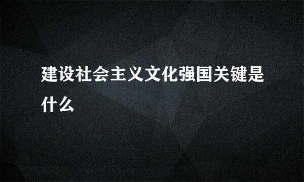 建设社会主义文化强国关键是什么