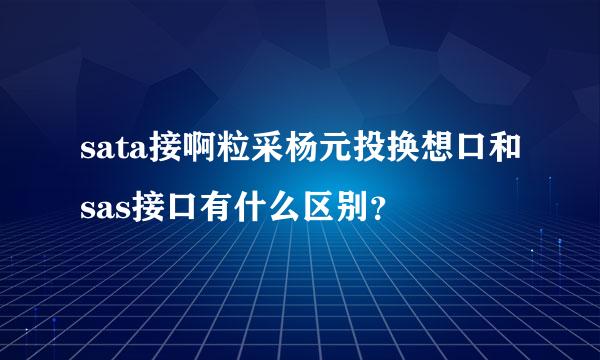 sata接啊粒采杨元投换想口和sas接口有什么区别？