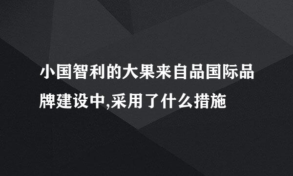 小国智利的大果来自品国际品牌建设中,采用了什么措施