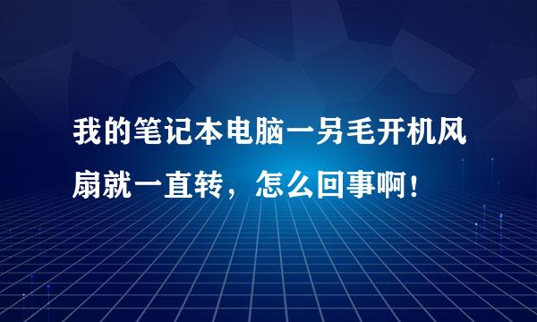 我的笔记本电脑一另毛开机风扇就一直转，怎么回事啊！