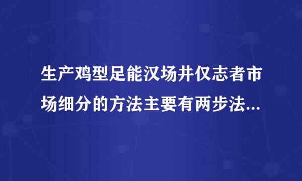 生产鸡型足能汉场井仅志者市场细分的方法主要有两步法和套盒法。()