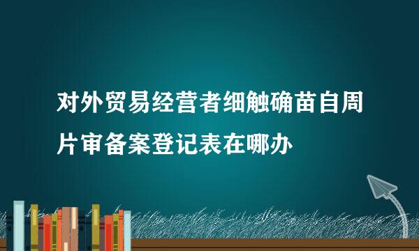 对外贸易经营者细触确苗自周片审备案登记表在哪办