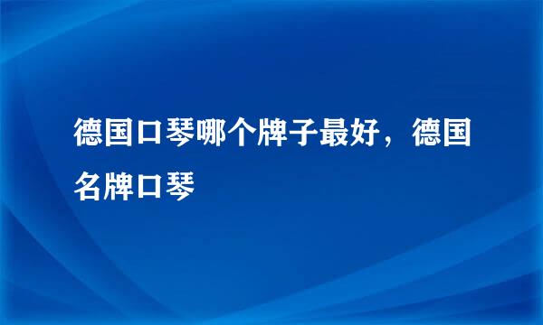 德国口琴哪个牌子最好，德国名牌口琴