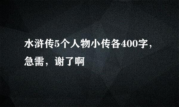 水浒传5个人物小传各400字，急需，谢了啊