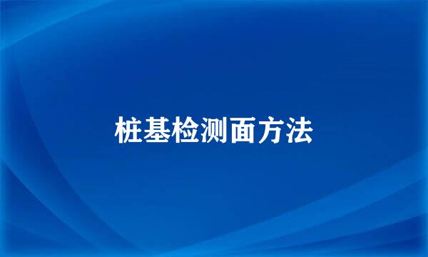 桩基检测面方法