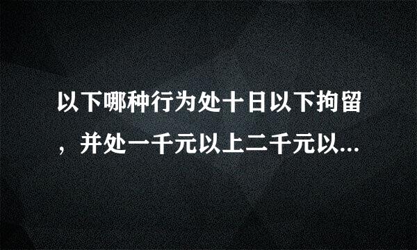 以下哪种行为处十日以下拘留，并处一千元以上二千元以下罚款，吊销机动车驾驶证？