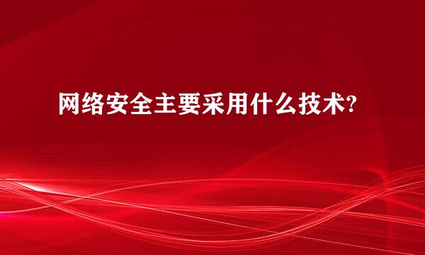 网络安全主要采用什么技术?