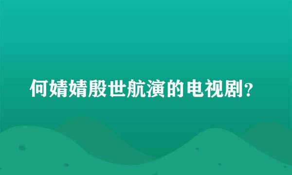 何婧婧殷世航演的电视剧？