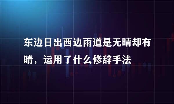 东边日出西边雨道是无晴却有晴，运用了什么修辞手法