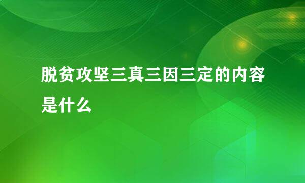 脱贫攻坚三真三因三定的内容是什么