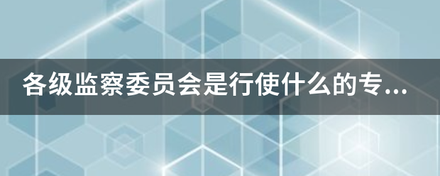 各级监来自察委员会是行使什么的专责机关？