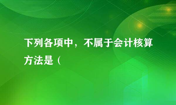 下列各项中，不属于会计核算方法是（