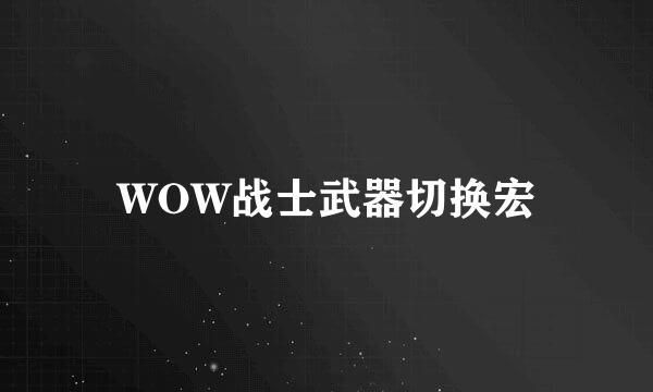 WOW战士武器切换宏