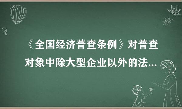 《全国经济普查条例》对普查对象中除大型企业以外的法人单位提出的要求是﹙﹚.