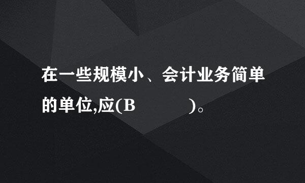 在一些规模小、会计业务简单的单位,应(B   )。