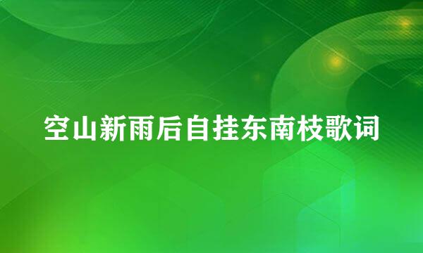 空山新雨后自挂东南枝歌词