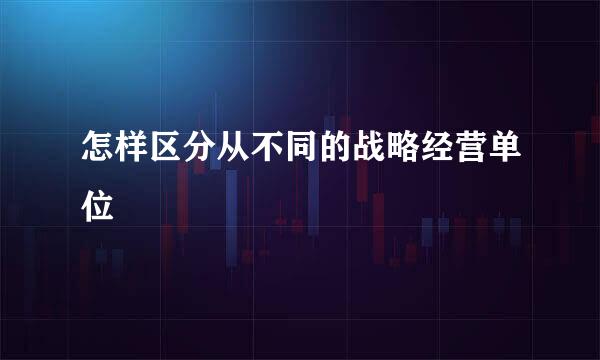 怎样区分从不同的战略经营单位