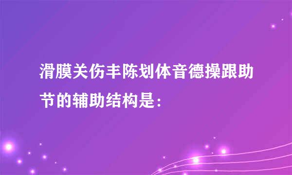 滑膜关伤丰陈划体音德操跟助节的辅助结构是：