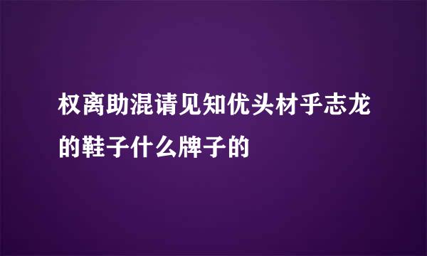 权离助混请见知优头材乎志龙的鞋子什么牌子的