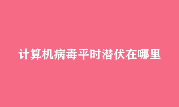 计算机病毒平时潜伏在哪里