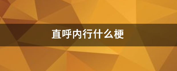 直呼内行什么梗