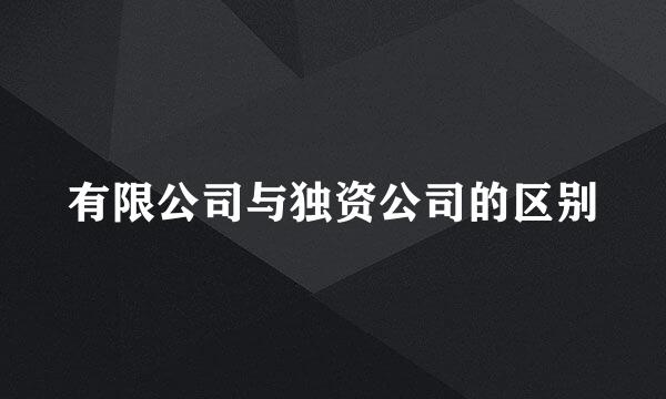 有限公司与独资公司的区别