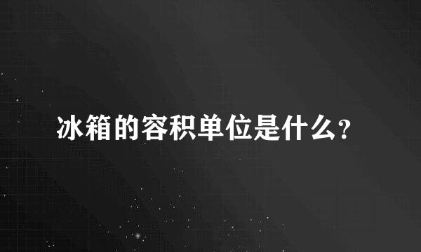 冰箱的容积单位是什么？