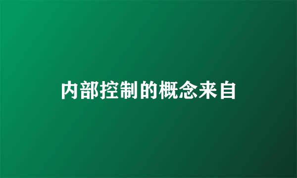 内部控制的概念来自