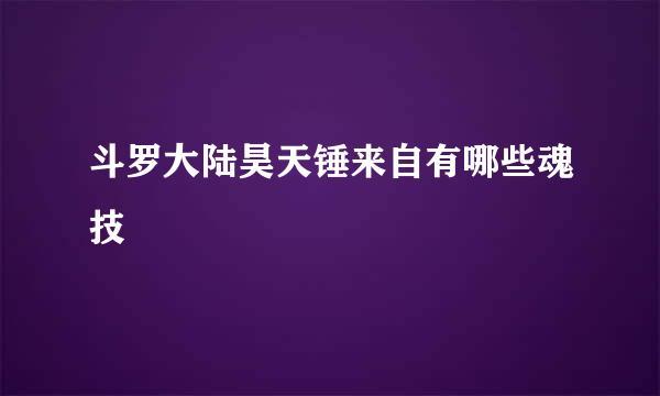 斗罗大陆昊天锤来自有哪些魂技