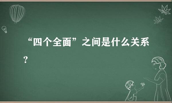 “四个全面”之间是什么关系？