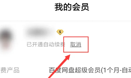 百度网盘连续包月怎么取消