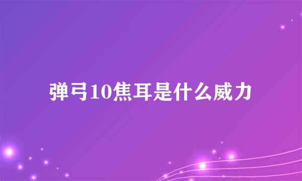 弹弓10焦耳是什么威力