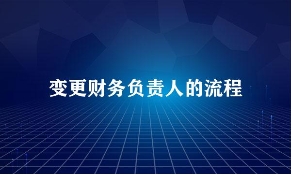 变更财务负责人的流程