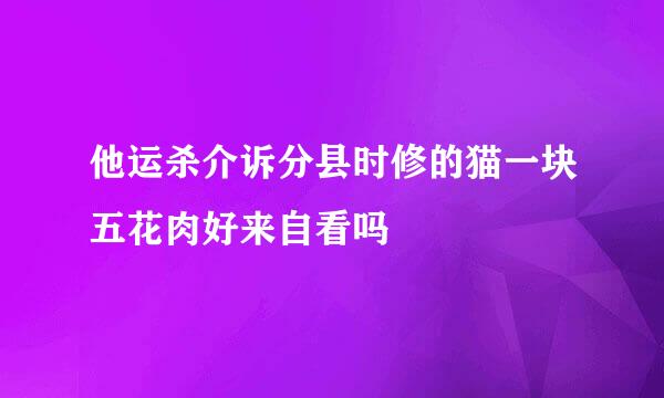 他运杀介诉分县时修的猫一块五花肉好来自看吗