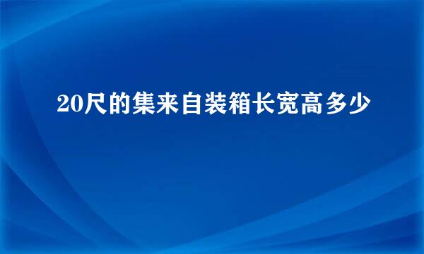 20尺的集来自装箱长宽高多少