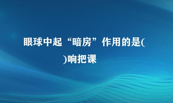 眼球中起“暗房”作用的是(    )响把课