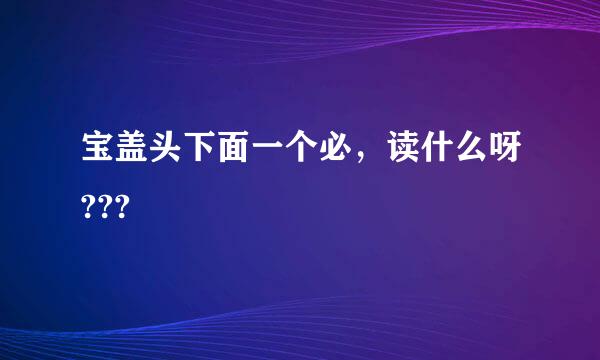 宝盖头下面一个必，读什么呀???