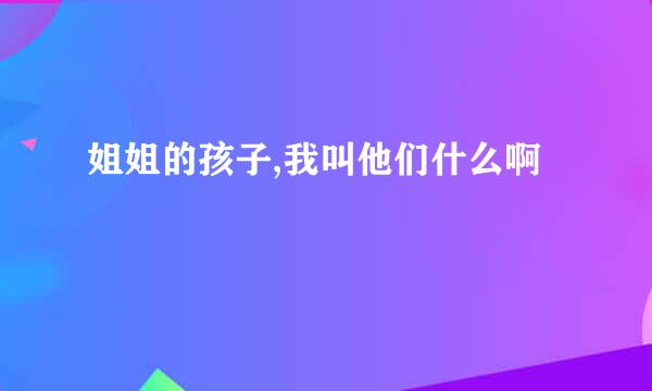 姐姐的孩子,我叫他们什么啊