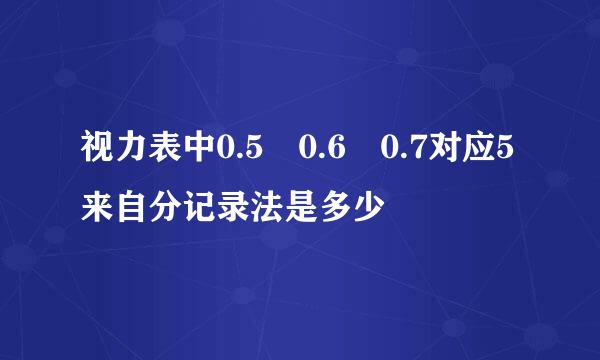 视力表中0.5 0.6 0.7对应5来自分记录法是多少