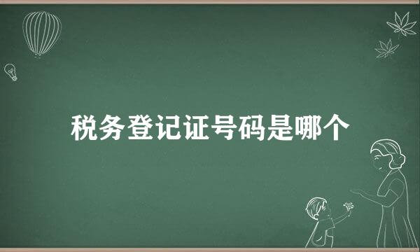 税务登记证号码是哪个