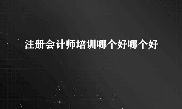 注册会计师培训哪个好哪个好