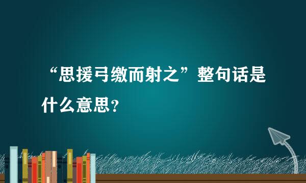 “思援弓缴而射之”整句话是什么意思？