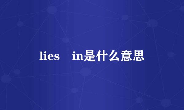 lies in是什么意思