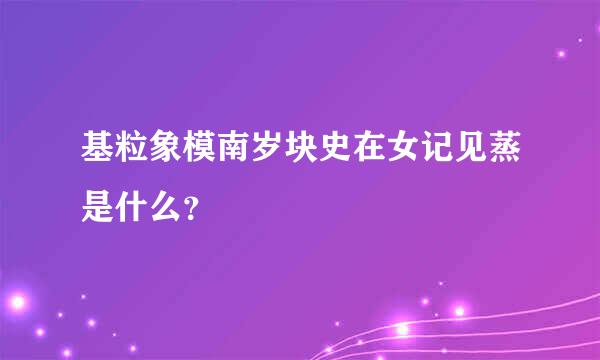 基粒象模南岁块史在女记见蒸是什么？