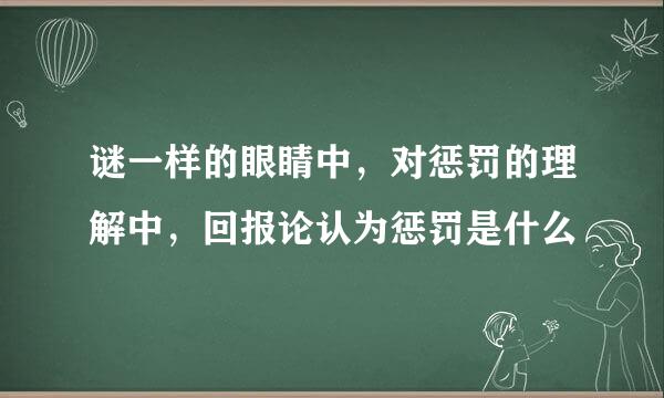 谜一样的眼睛中，对惩罚的理解中，回报论认为惩罚是什么