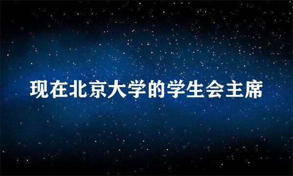 现在北京大学的学生会主席