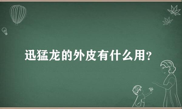 迅猛龙的外皮有什么用？