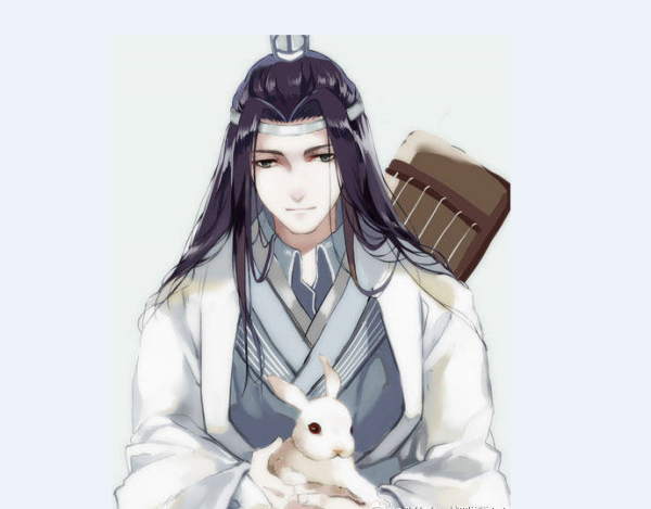 求《魔道祖师》蓝忘机和兔子的图片，谢谢