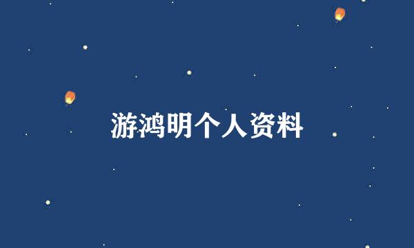 游鸿明个人资料