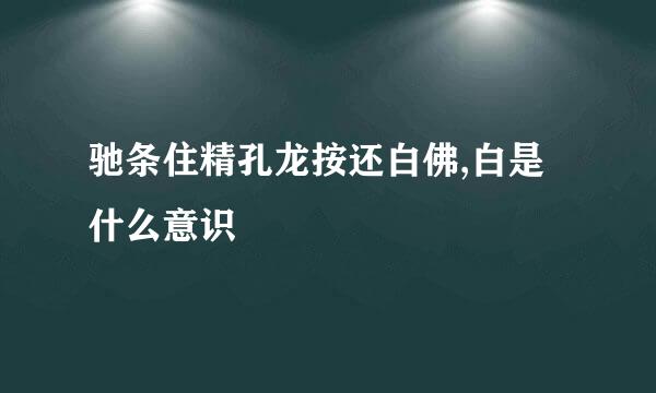 驰条住精孔龙按还白佛,白是什么意识